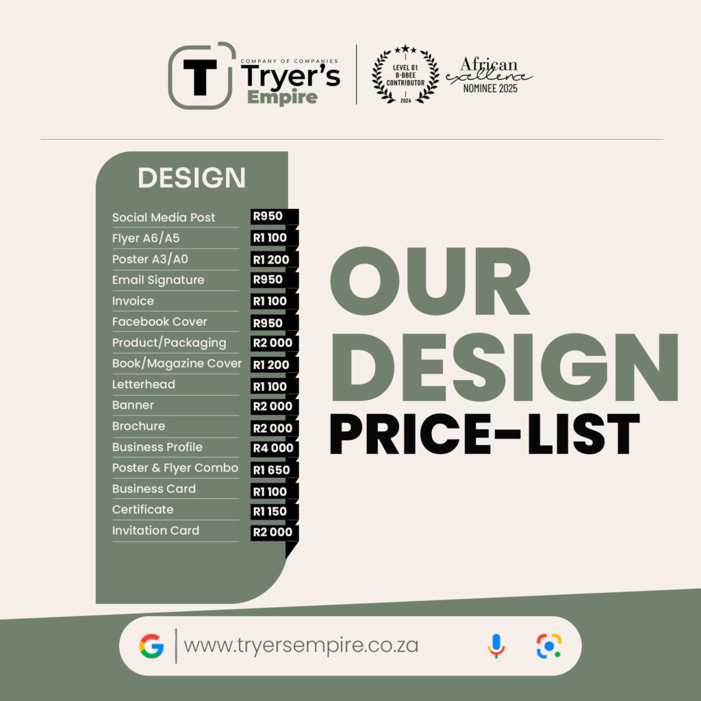Our Design Price-List